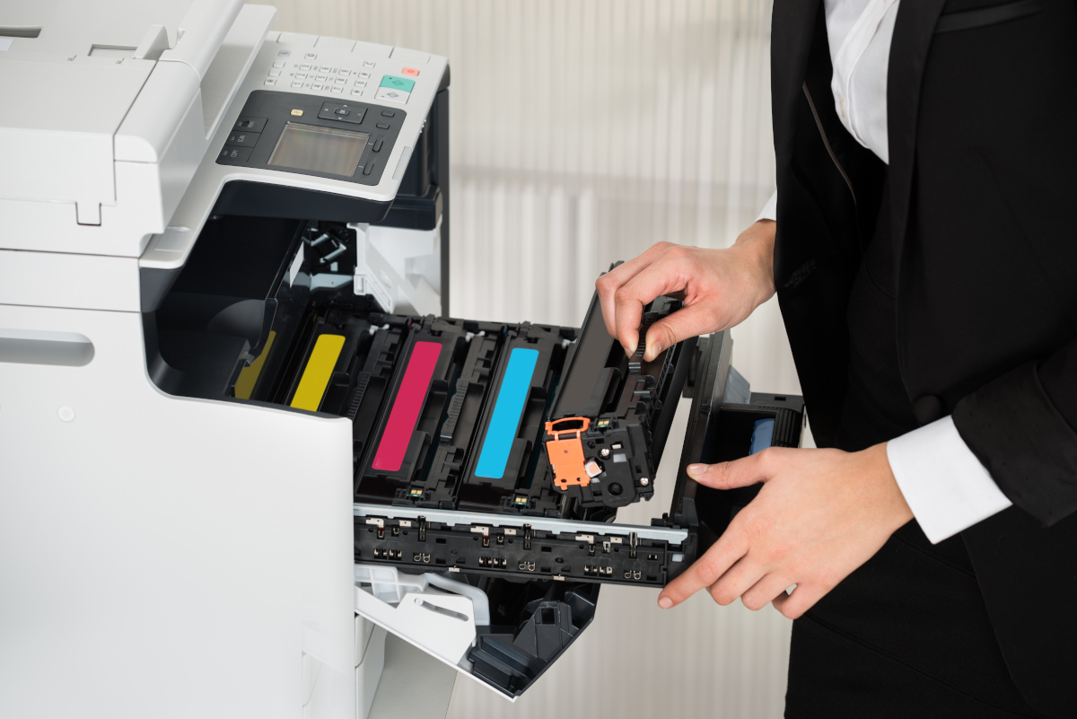Man using printer